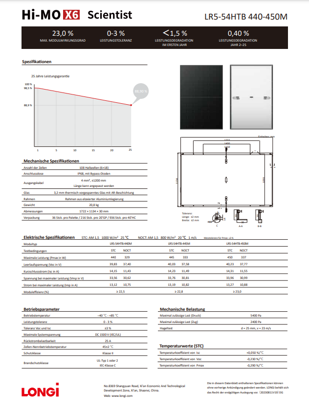Solarmodule LONGi LR5-54HIH-405M 10x (4050 Wp)